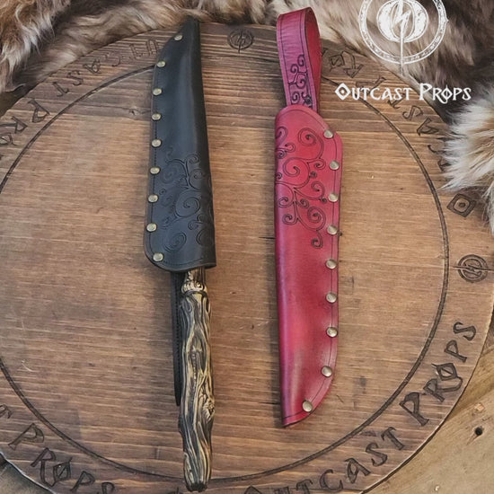 Ornated Magic Wand Holster or Sheath, made of high quality leather for hang your wand from your belt