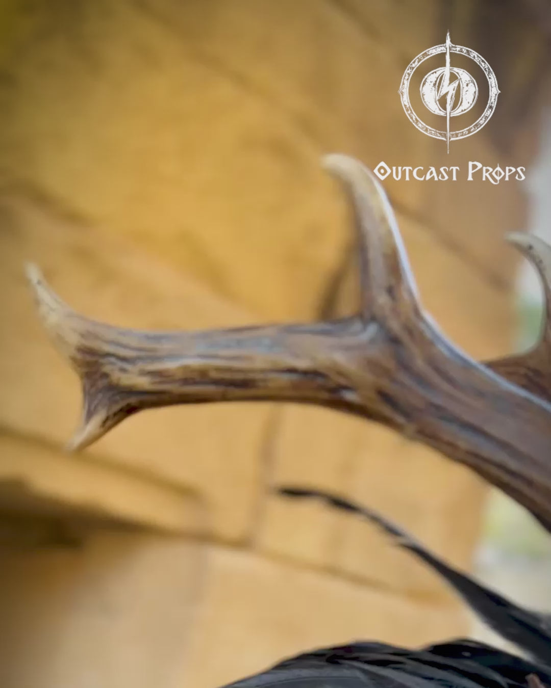Beltane Headpiece tribal deer horns skull and feathers tiara leather and resin