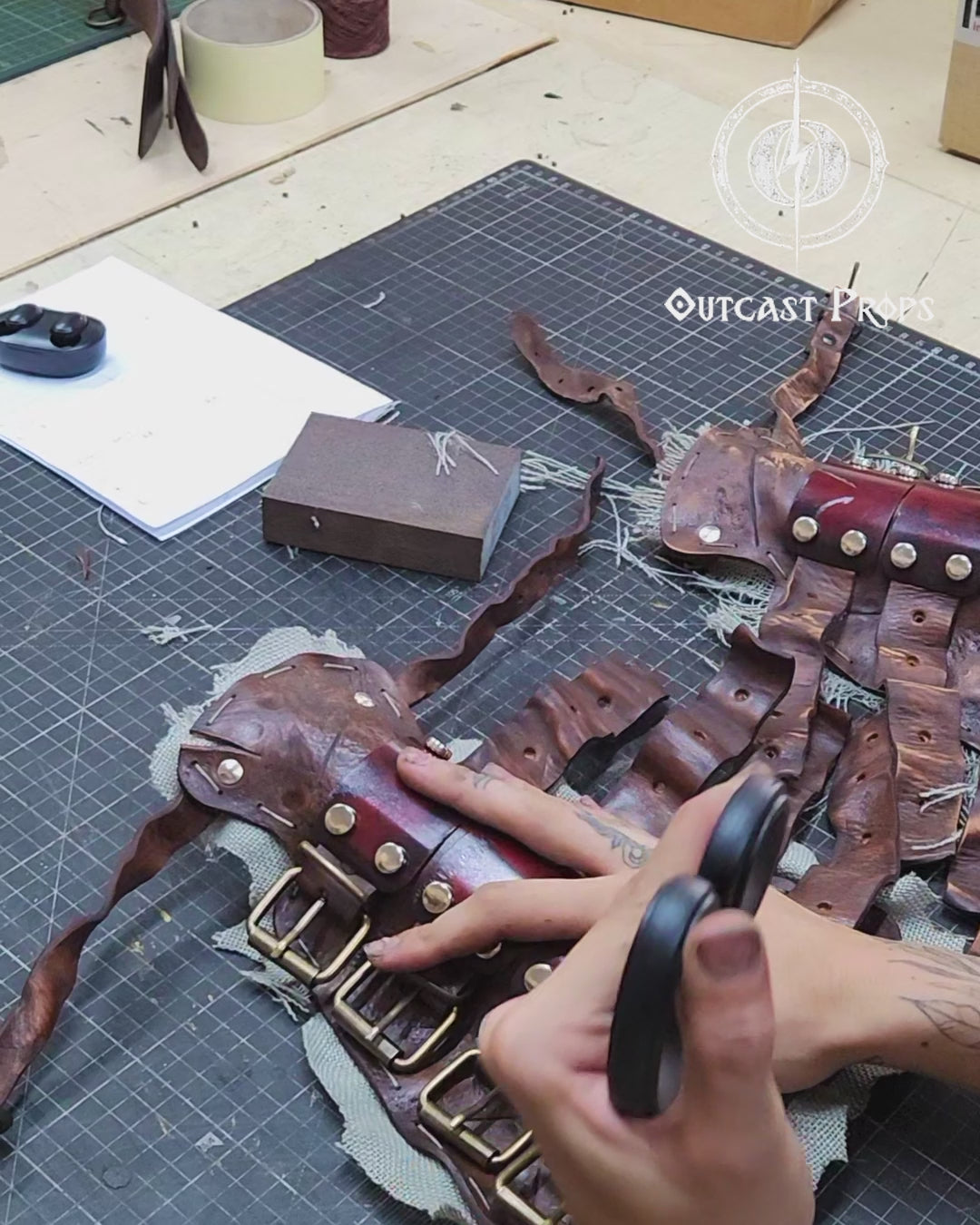 Dystopian Leather & Steel Bracer: Post-Apocalyptic Arm Guard for Wasteland Cosplay and LARP