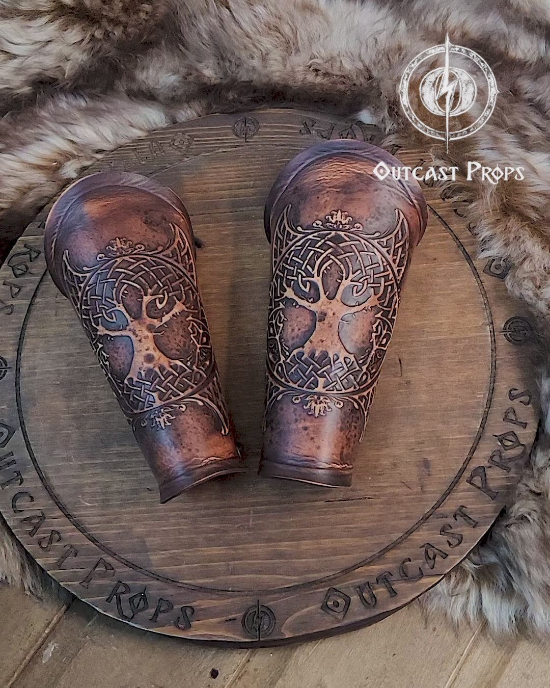Yggdrasil Viking Leather Vambraces for LARP Cosplay Renaissance faire