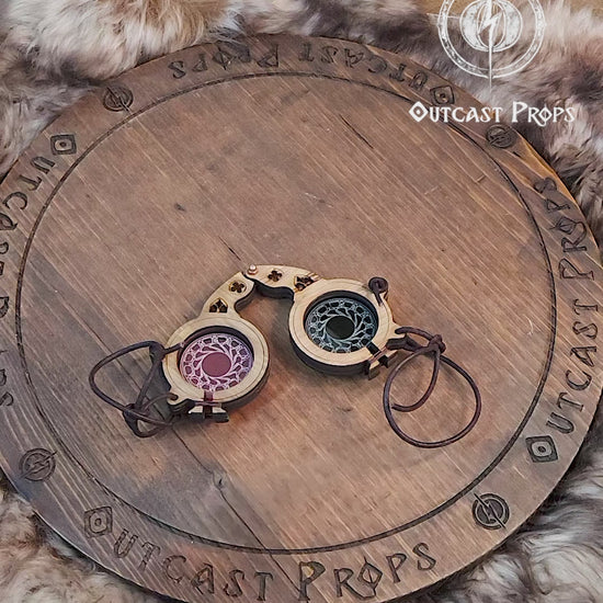 Steampunk goggles eyewear alchemist larp glasses steampunk accessories medieval glasses wood goggles fantasy costume gear set prop