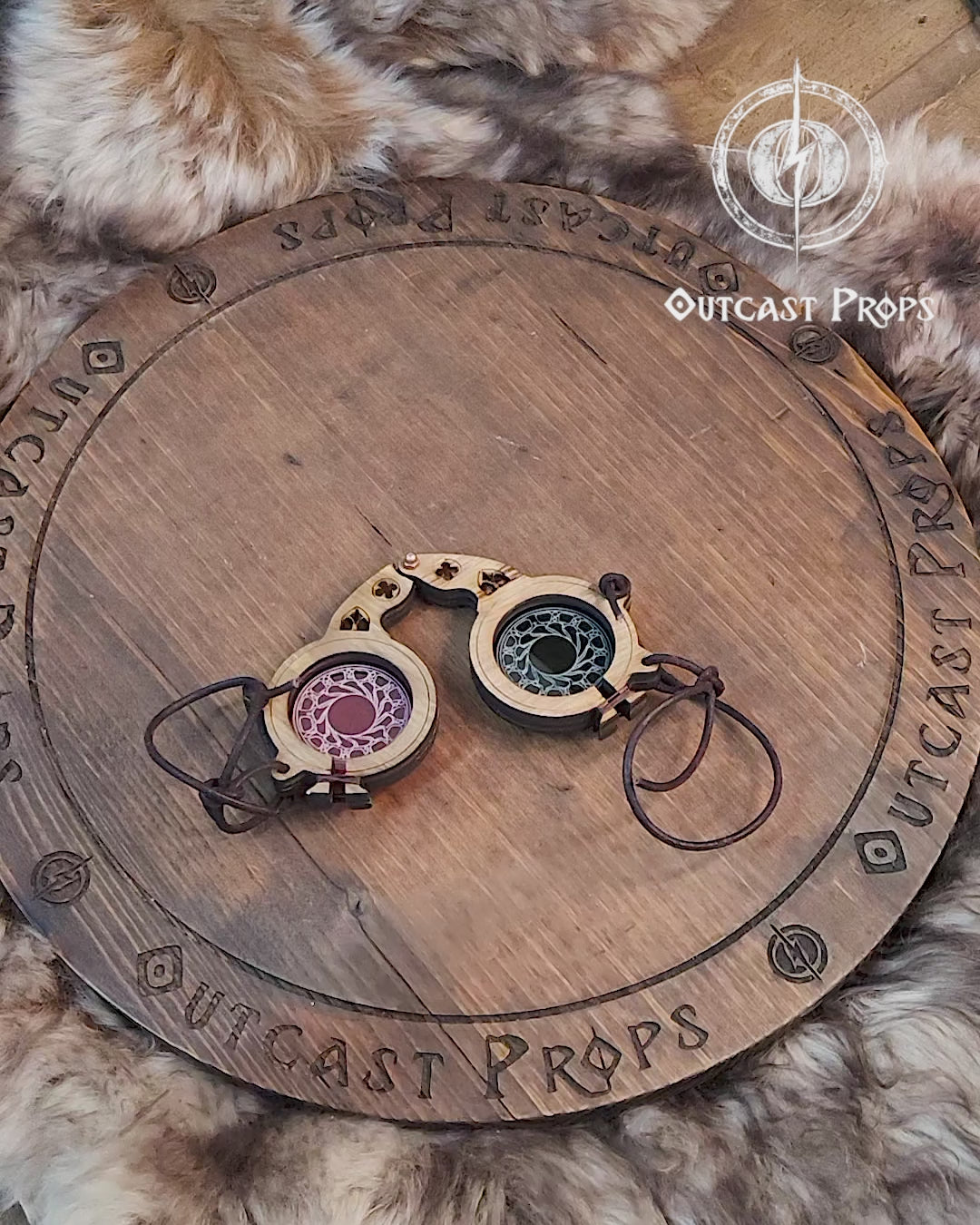 Steampunk goggles eyewear alchemist larp glasses steampunk accessories medieval glasses wood goggles fantasy costume gear set prop