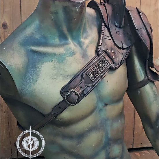 Barbarian Viking Leather Shoulder armor set