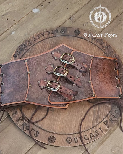 Embroidered Leather Underbust