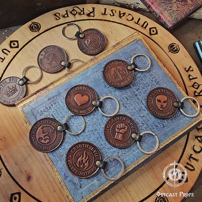 D&D Aligment Leather keyring
