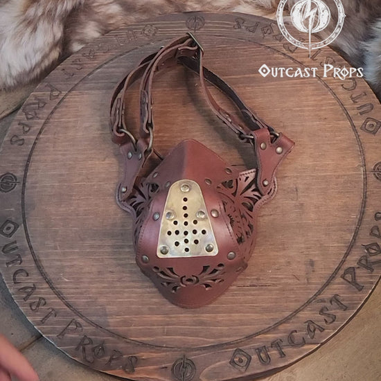 Leather face mask Steampunk Mask leather diesel punk wasteland burning man respirator Dystopian armor larp