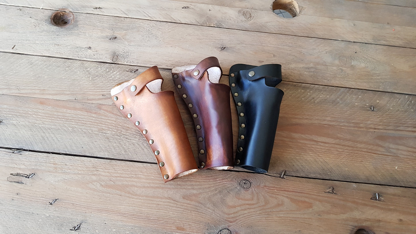 Sheath cartridge triple cannon belt made of natural leather. For pirates, steampunk, explorers and for cowboys and western revolvers