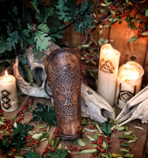 Yggdrasil Viking Leather Vambraces for LARP Cosplay Renaissance faire