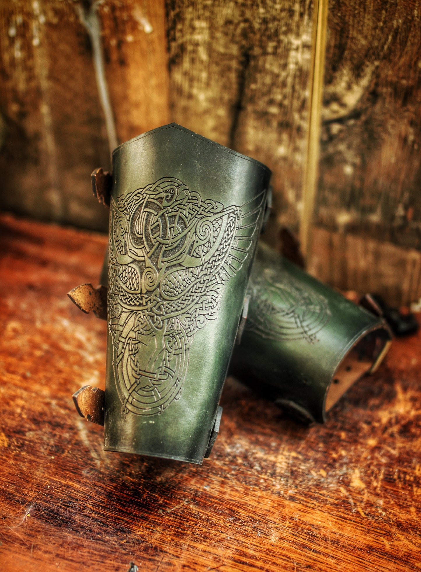 Celtic Druid leather vambrace
