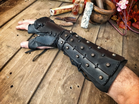 Samurai Leather Pair bracers