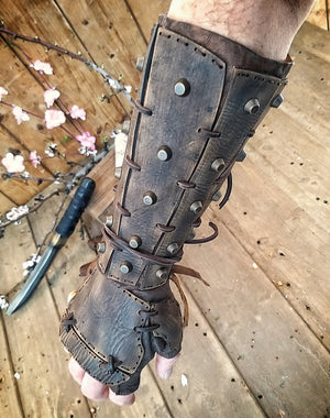 Apocalyptic Samurai Leather Bracers