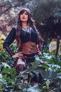 Leather Corset underbust - Steampunk larp burning man armor Witch. Brown Waist Cincher. Renfair underbust. Alchemist corset.