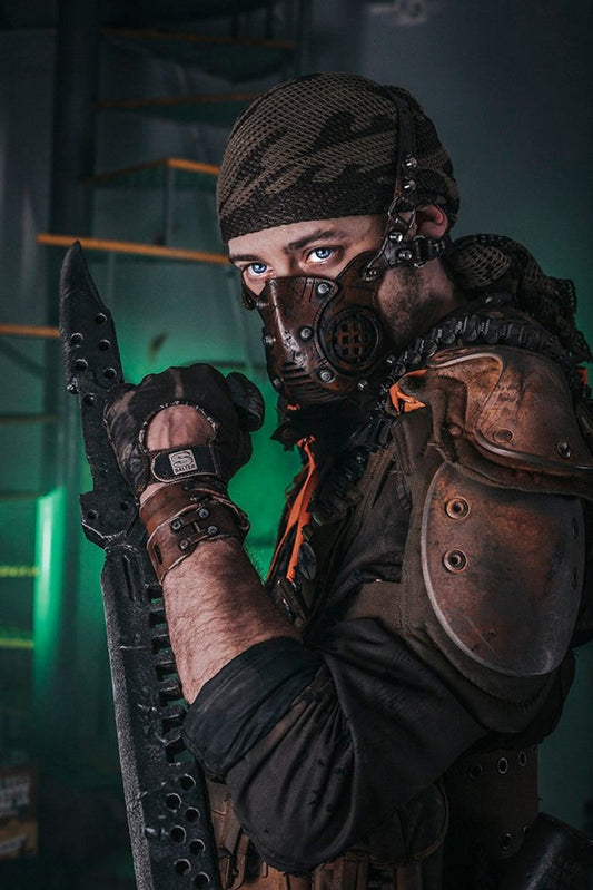 Face Mask Post Apocalyptic leather mask mad max diesel punk wasteland burning man protect Dystopian armor steampunk