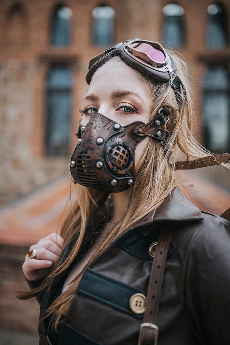 Face Mask Post Apocalyptic leather mask mad max diesel punk wasteland burning man protect Dystopian armor steampunk