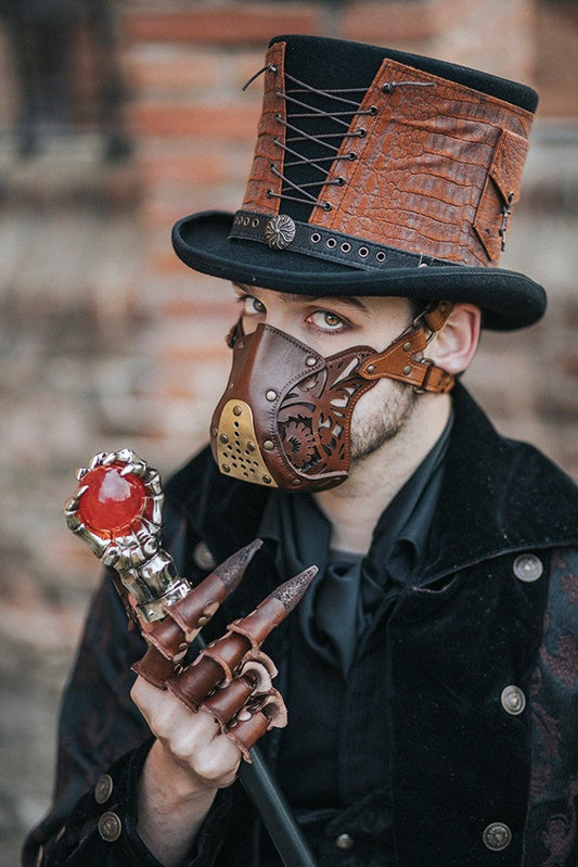 Leather face mask Steampunk Mask leather diesel punk wasteland burning man respirator Dystopian armor larp