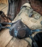 Leather Face Mask with filter pocket ready for use with disposable face masks, Paper towel or filter changeable insert washable mask. Wasteland Face Mask Respirator.