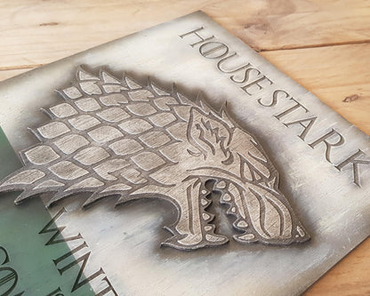 House Stark Game of Thrones Banner wood sign.