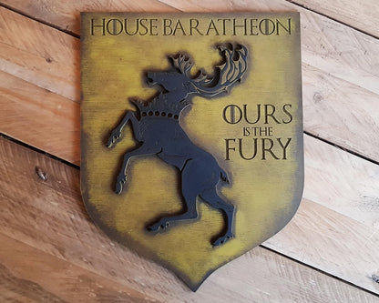House Baratheon, Banner wood sign of Game of Thrones.