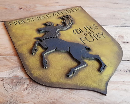 House Baratheon, Banner wood sign of Game of Thrones.