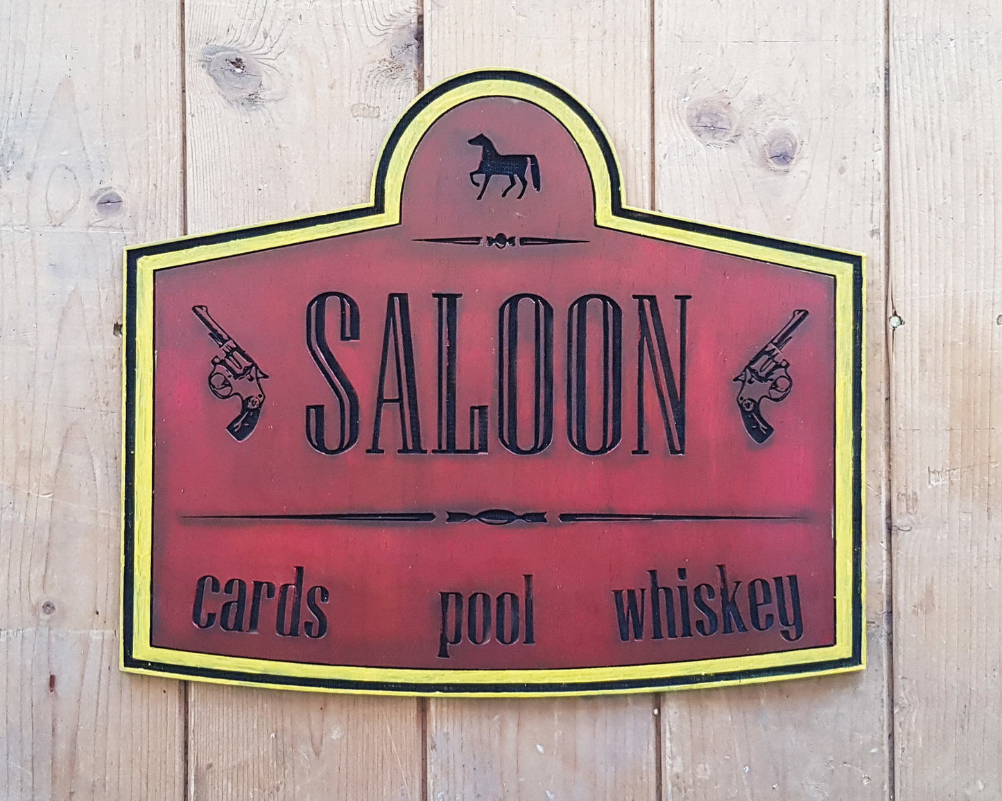 Saloon Wood Sign.