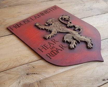 Lannister House, Banner wood sign of Game of Thrones.