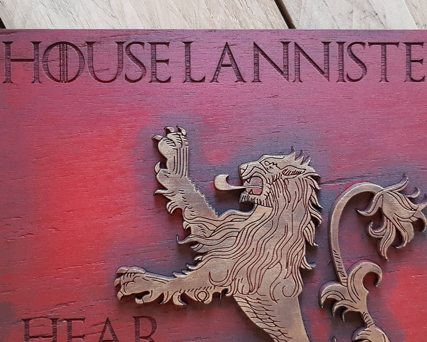 Lannister House, Banner wood sign of Game of Thrones.