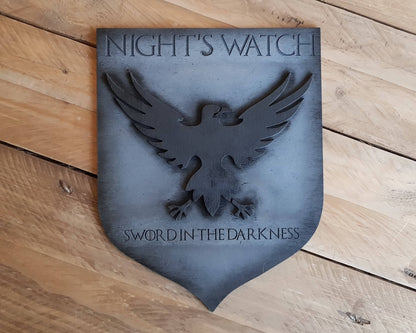 Night Watch, Banner wood sign of Game of Thrones.