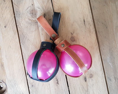 Pink Potion Bottle with Leather Holder.