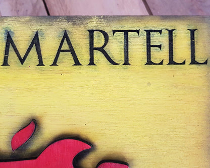Martell House, sigil of Game of Thrones. Wood Sign.