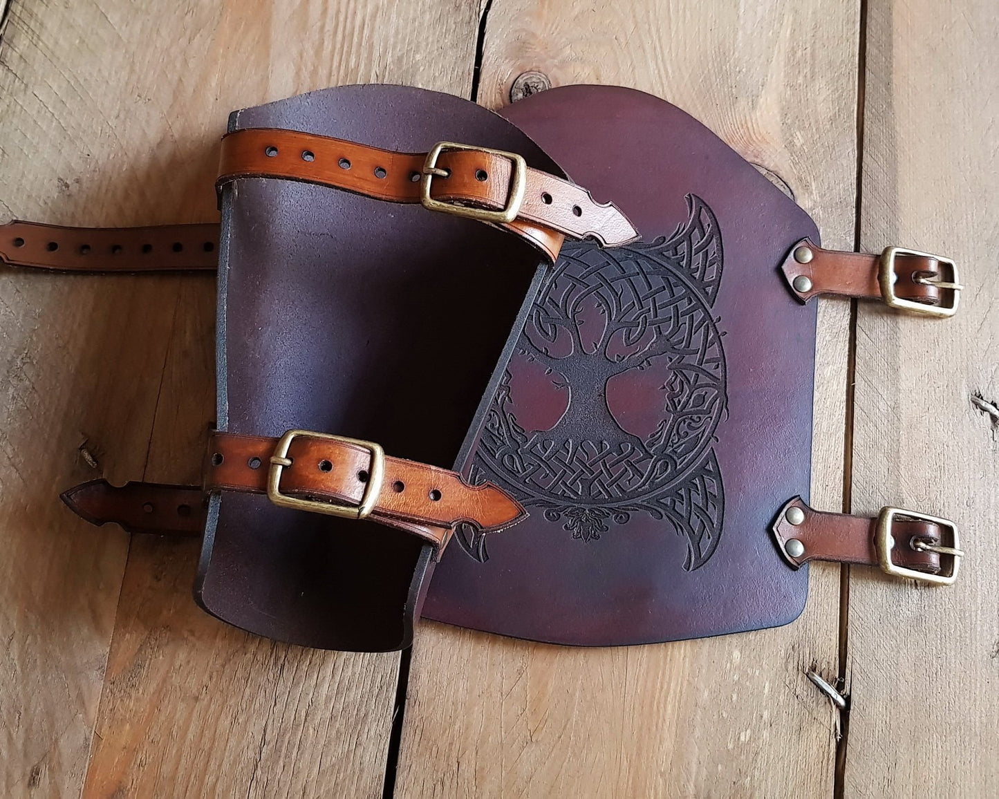 Yggdrasil Viking leather Bracer.