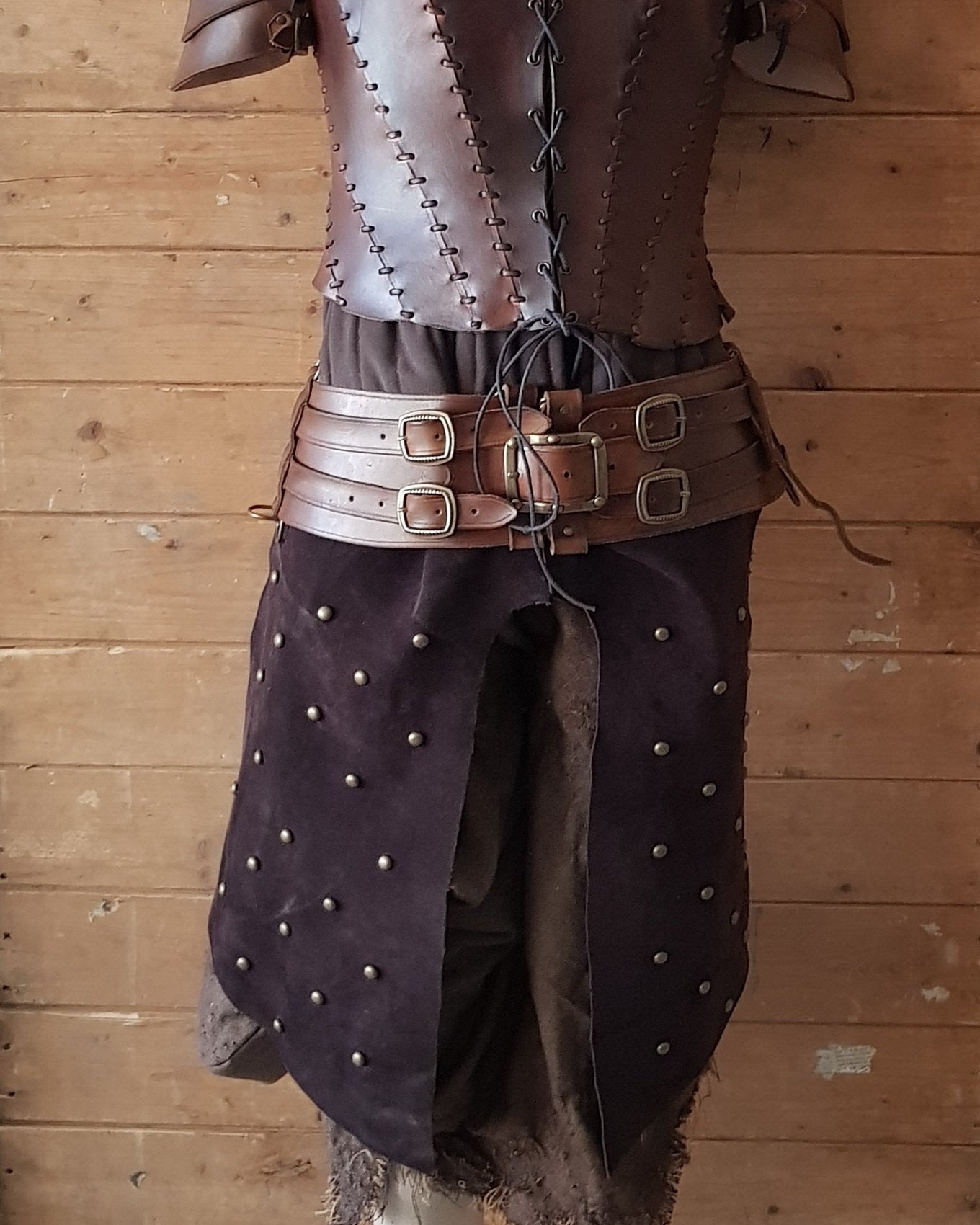 Shieldmaiden viking Leather belt and tassets.