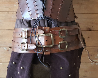 Shieldmaiden viking Leather belt and tassets.