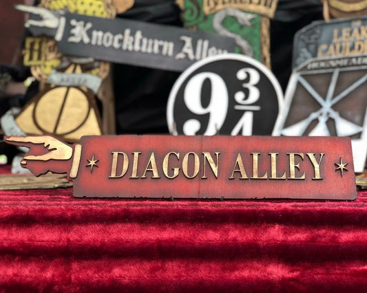 Diagon Alley Wood Sign.
