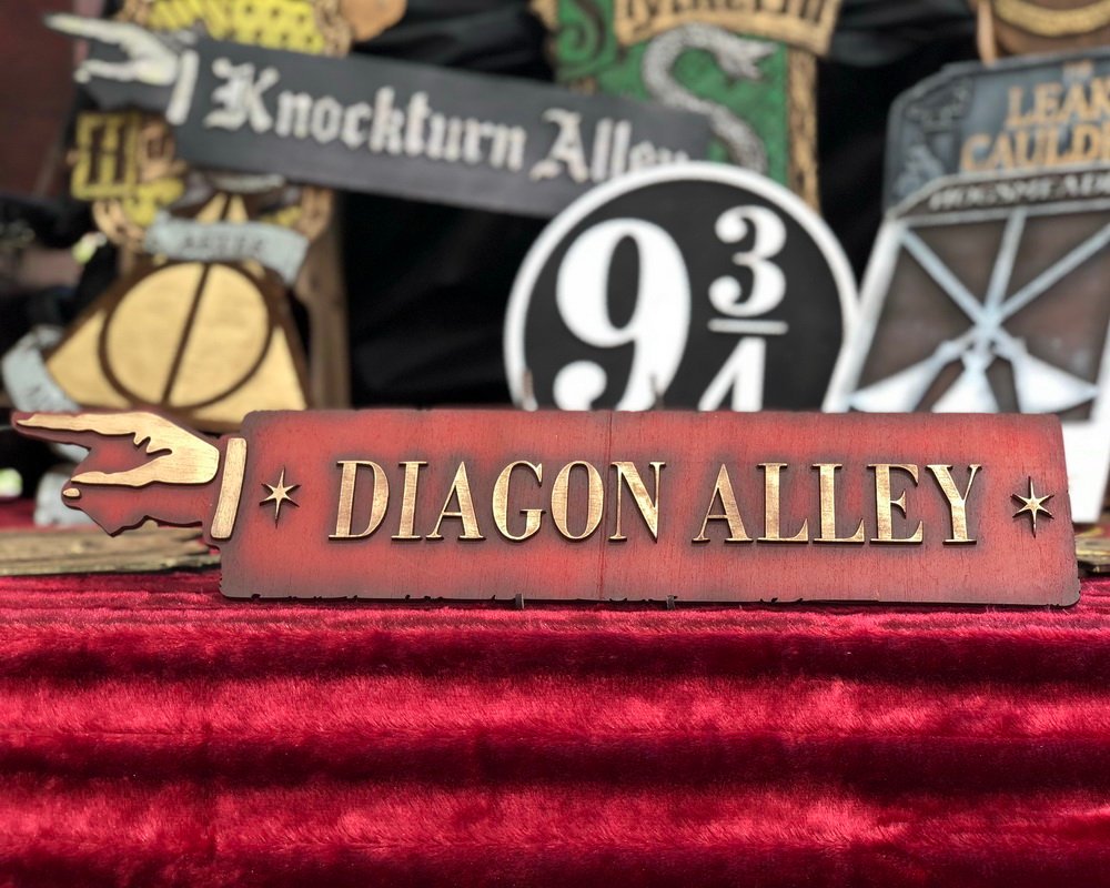 Diagon Alley Wood Sign