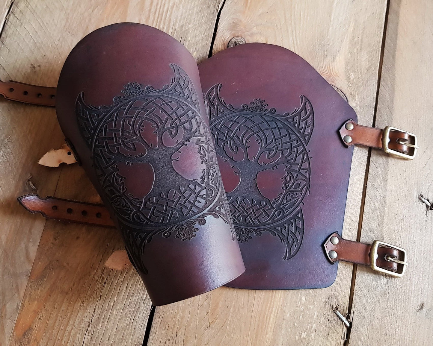Yggdrasil Viking leather Bracer.