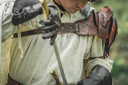 Barbarian Viking Leather Shoulder armor set.